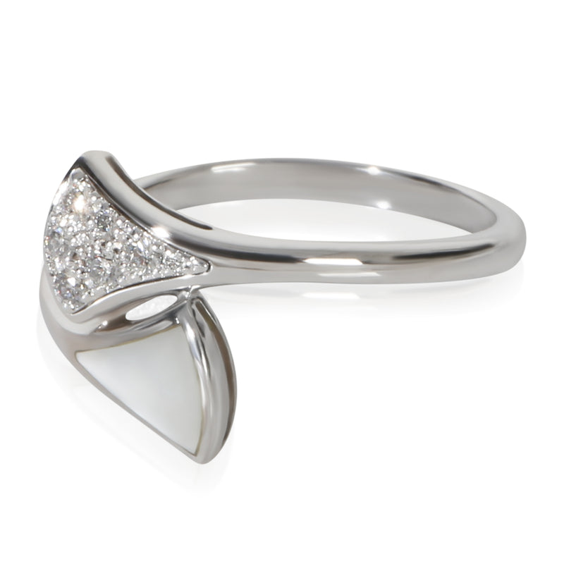 Bvlgari White Gold Mother Of Pearl And Diamond Divas Dream Ring 18k