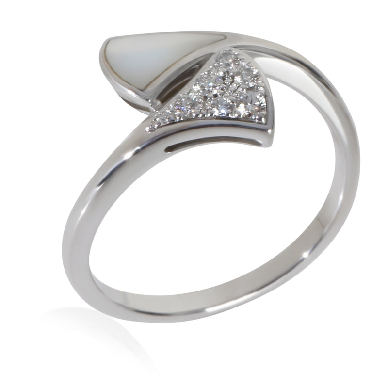Bvlgari White Gold Mother Of Pearl And Diamond Divas Dream Ring 18k