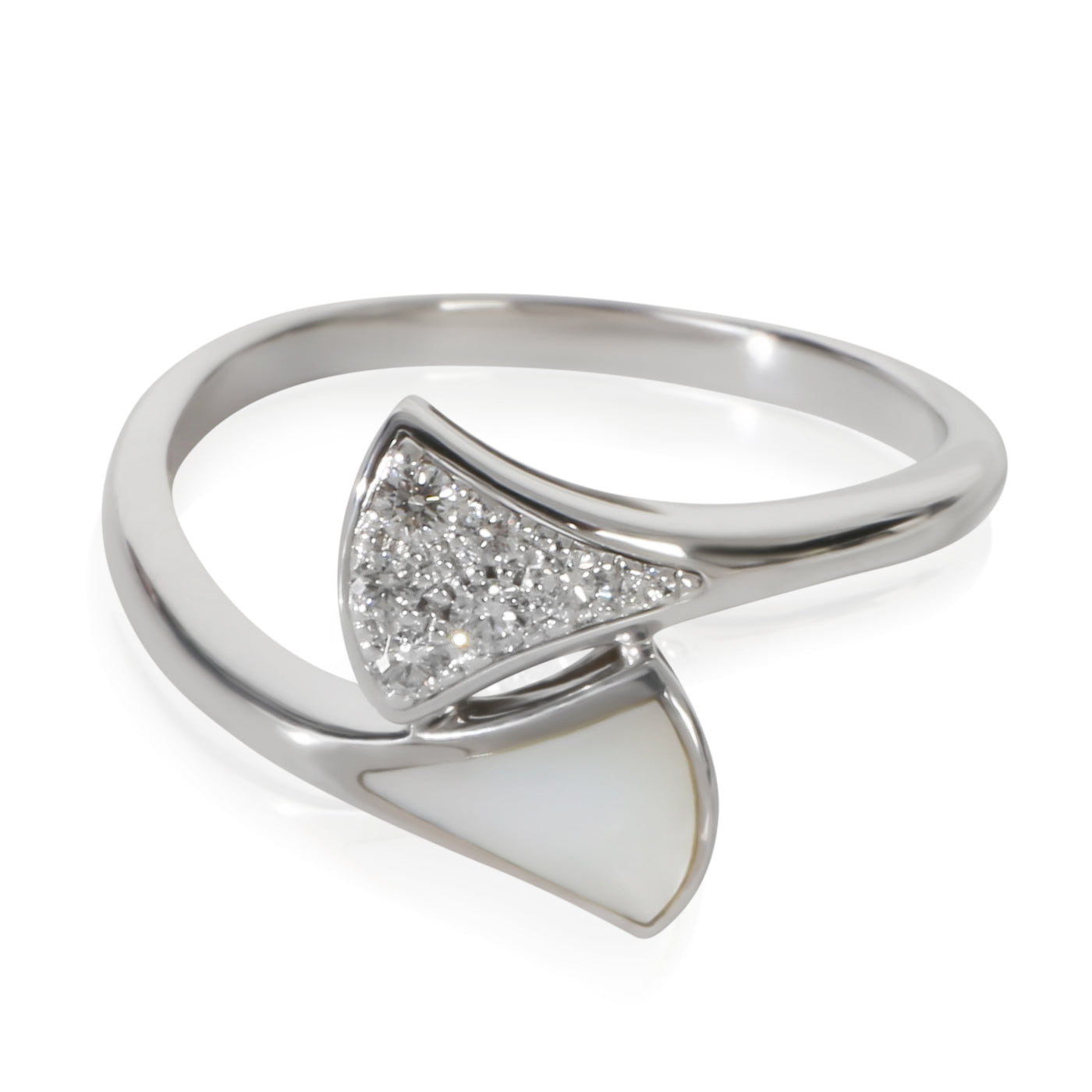 Bvlgari White Gold Mother Of Pearl And Diamond Divas Dream Ring 18k