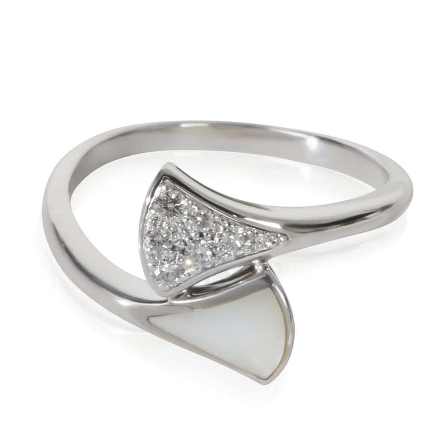 Bvlgari White Gold Mother Of Pearl And Diamond Divas Dream Ring 18k