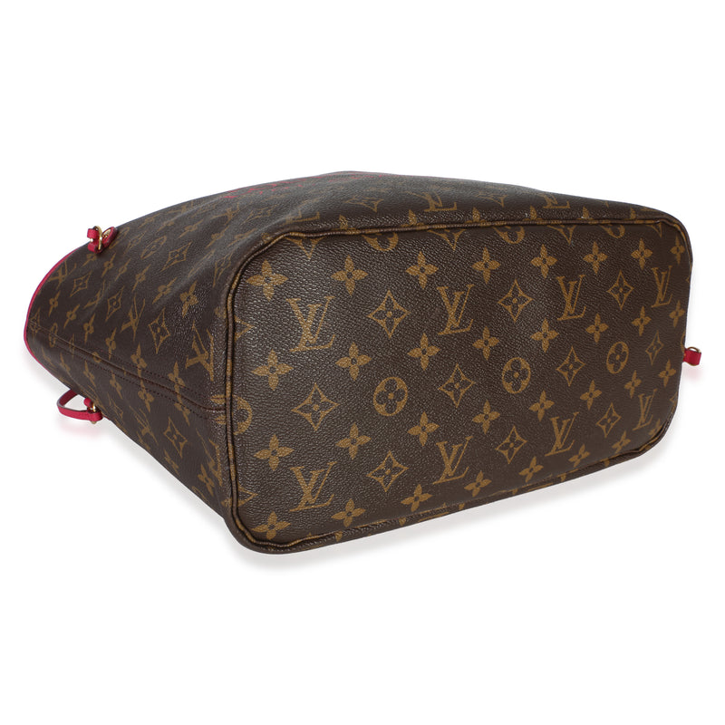 Louis Vuitton Rose Indien Monogram Articles De Voyage Ikat Neverfull Mm Brown; Pink Canvas Bag