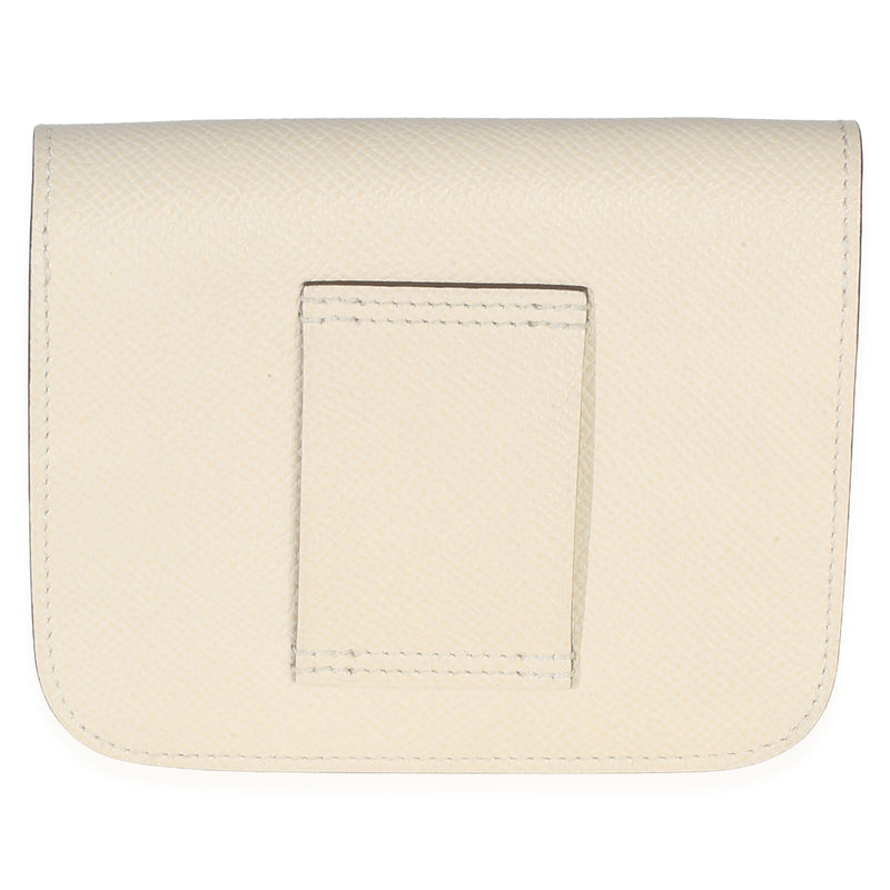 Hermès Nata Epsom Constance Slim Wallet Phw White Leather