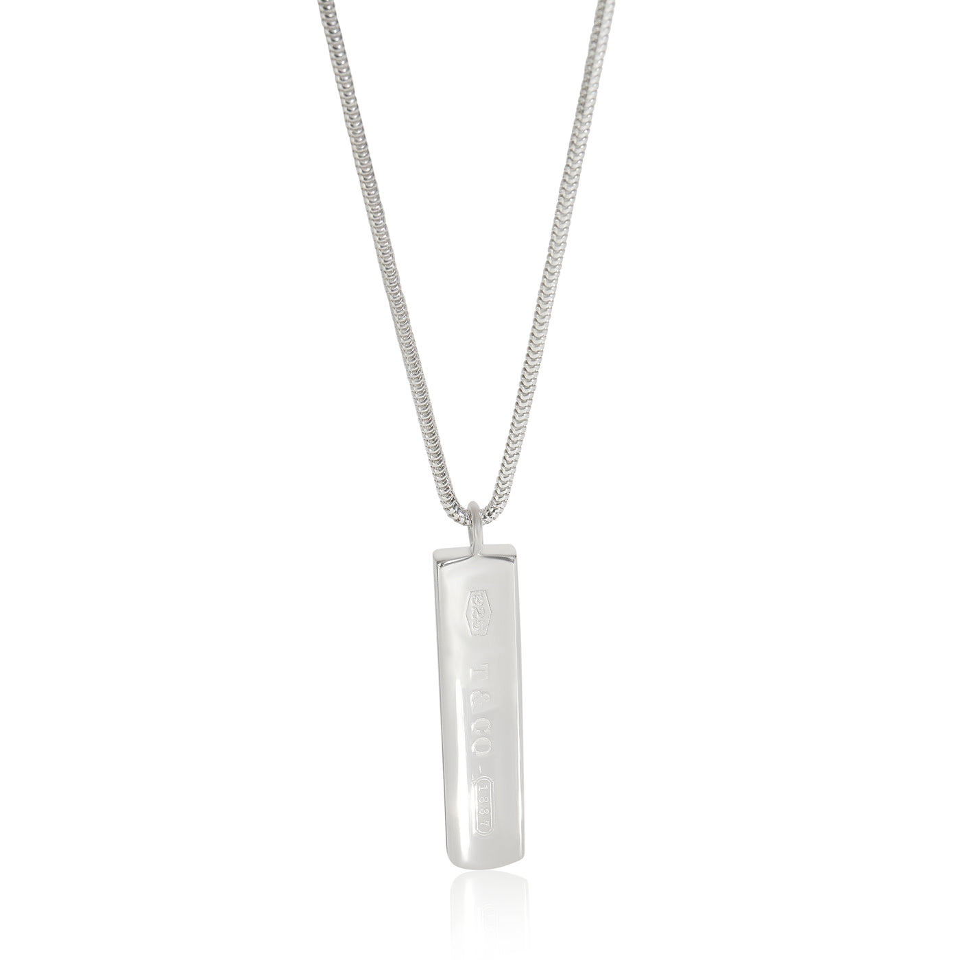 Tiffany & Co. Sterling Silver 1837 Bar Pendant 925