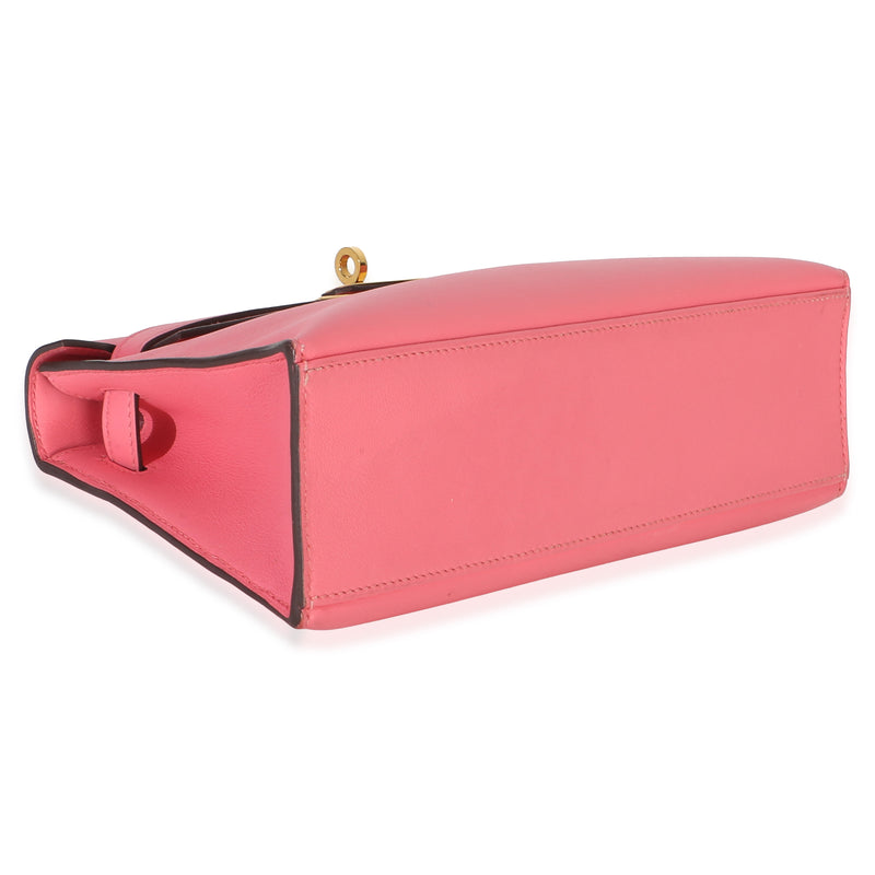 Hermès Rose Azalee Swift Kelly Pochette Ghw Pink Leather Bag