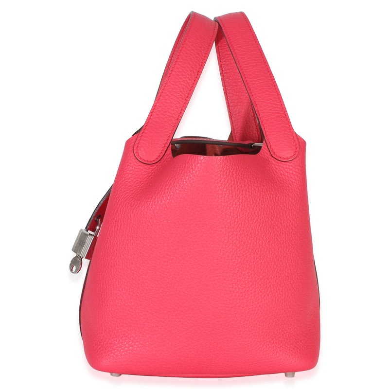 Hermès Rose Extreme Clemence Picotin Lock 18 Phw Pink Leather Bag