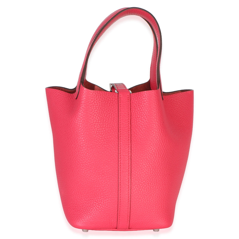 Hermès Rose Extreme Clemence Picotin Lock 18 Phw Pink Leather Bag