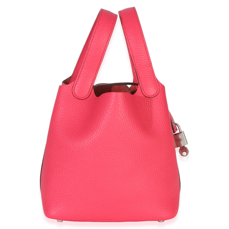 Hermès Rose Extreme Clemence Picotin Lock 18 Phw Pink Leather Bag