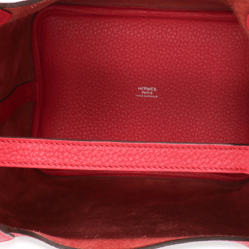 Hermès Rose Extreme Clemence Picotin Lock 18 Phw Pink Leather Bag