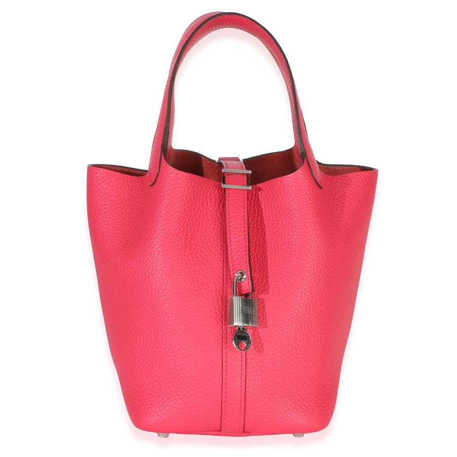 Hermès Rose Extreme Clemence Picotin Lock 18 Phw Pink Leather Bag