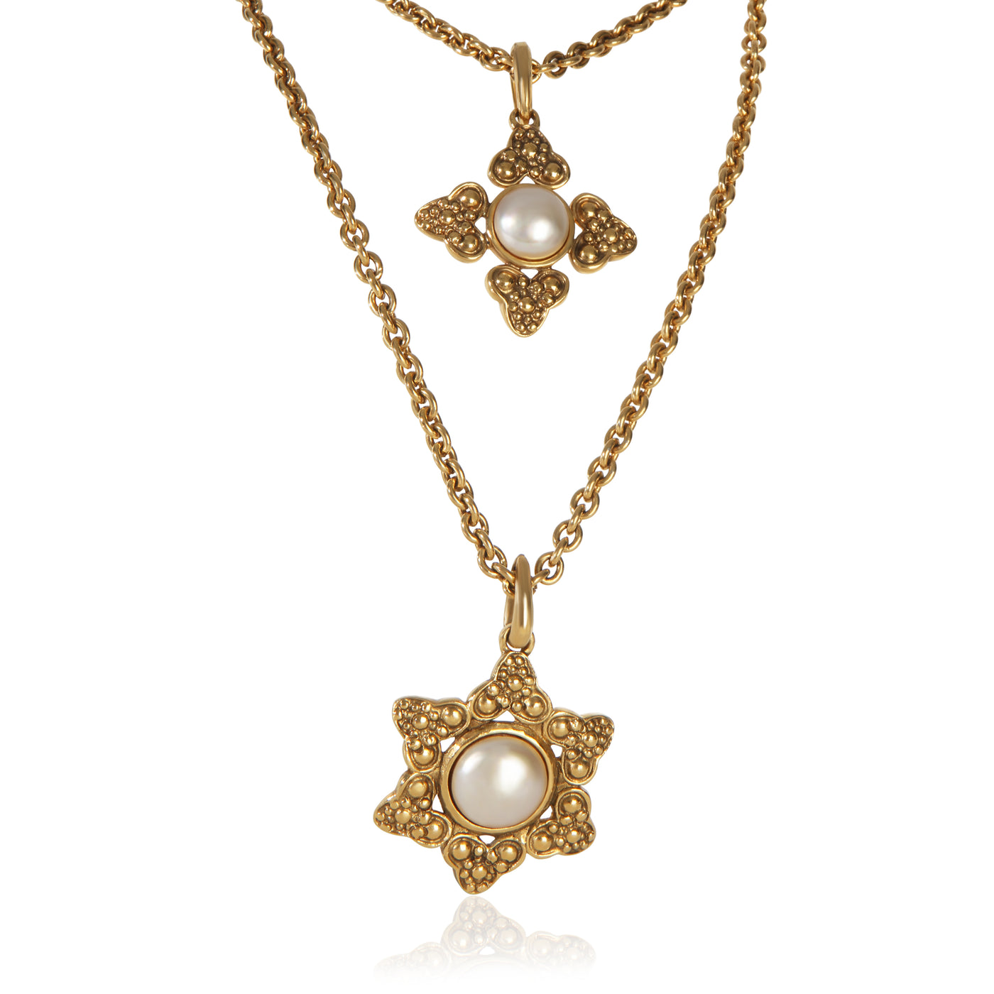 Chanel Gold-Plated Vintage Faux Pearl Pendant