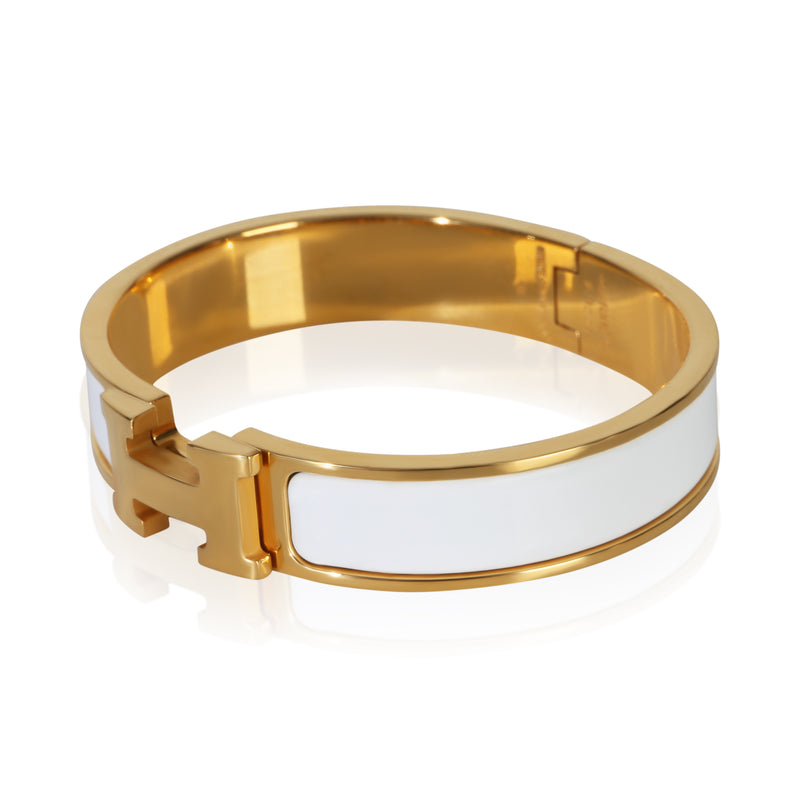 Hermès Gold-Plated Clic H Blanc Bracelet