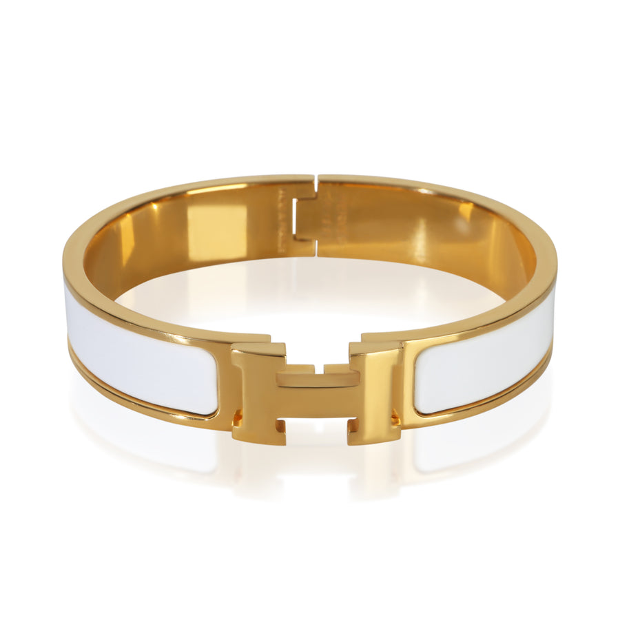 Hermès Gold-Plated Clic H Blanc Bracelet