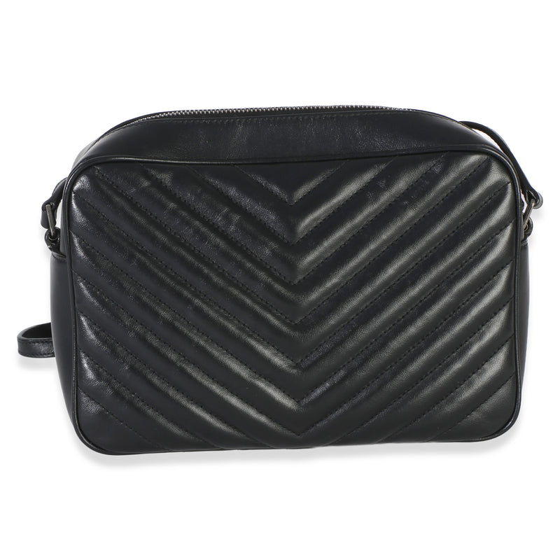 Saint Laurent Black Matelasse Calfskin Lou Camera Leather Bag