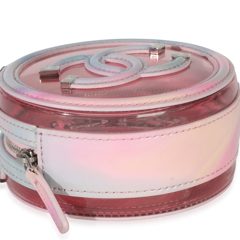 Chanel Pink Multicolor Pvc Lambskin Filigree Round Clutch With Chain Other