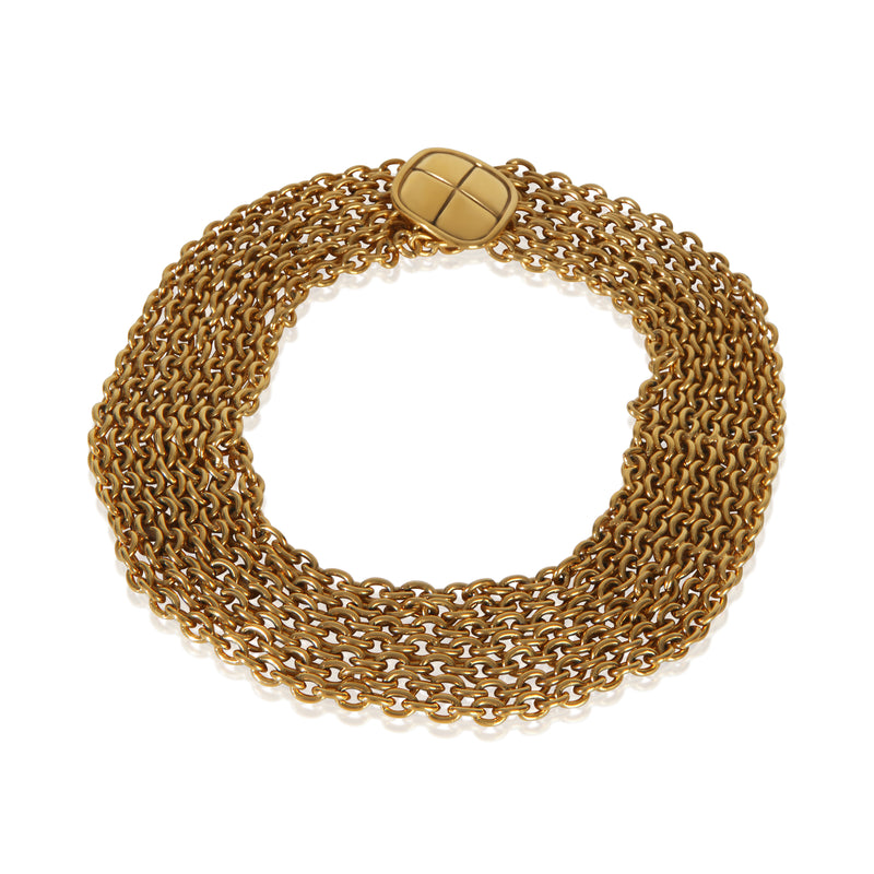 Chanel Gold-Plated Vintage Matelasse Multistrand Necklace