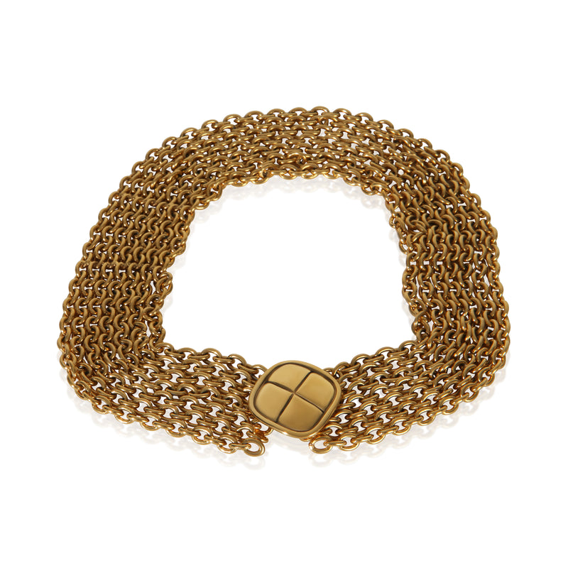 Chanel Gold-Plated Vintage Matelasse Multistrand Necklace