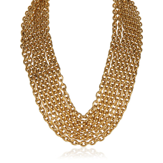 Chanel Gold-Plated Vintage Matelasse Multistrand Necklace