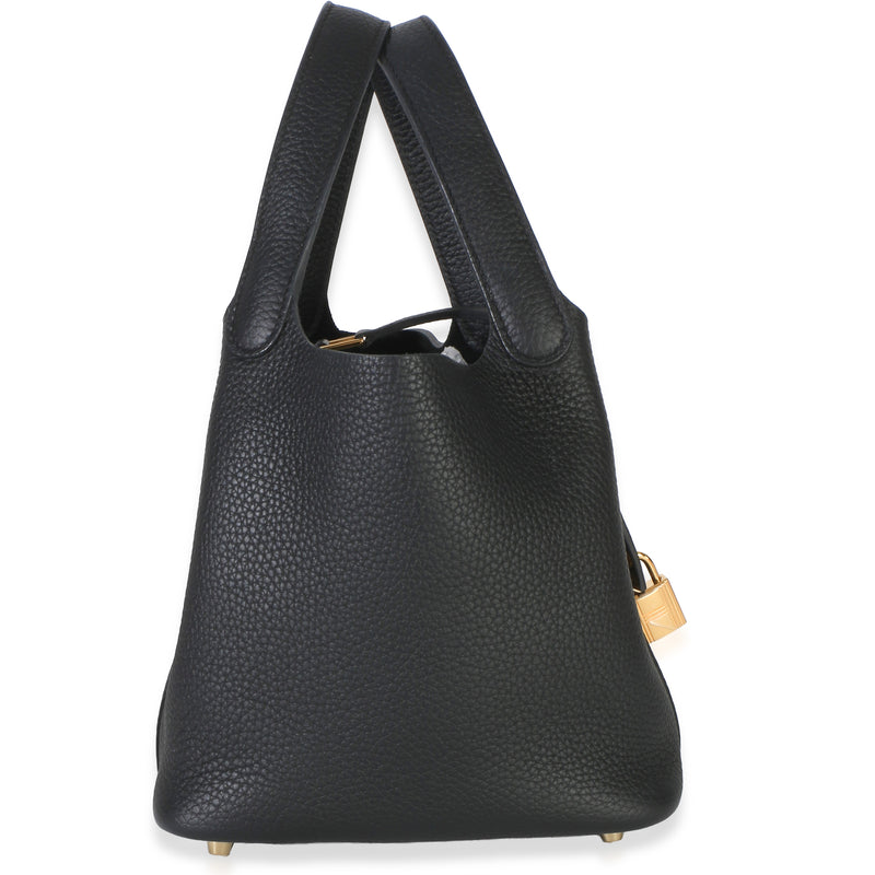 Hermès Black Clemence Picotin Lock 18 Phw Leather Bag