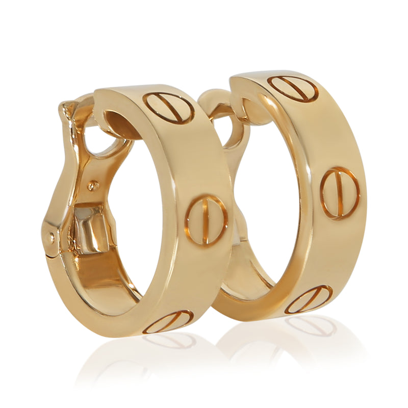 Cartier Yellow Gold Love Classic Model Hoop Earrings 18k