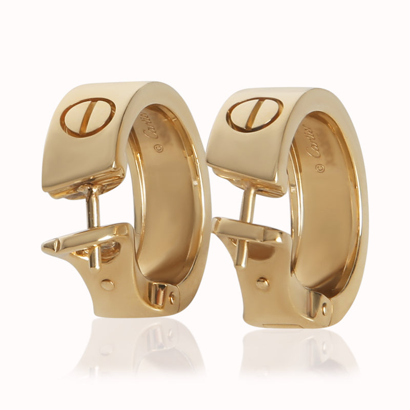Cartier Yellow Gold Love Classic Model Hoop Earrings 18k