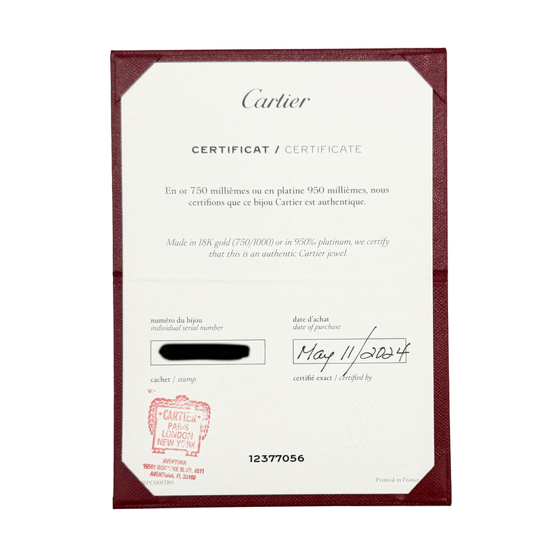 Cartier Yellow Gold Love Classic Model Hoop Earrings 18k