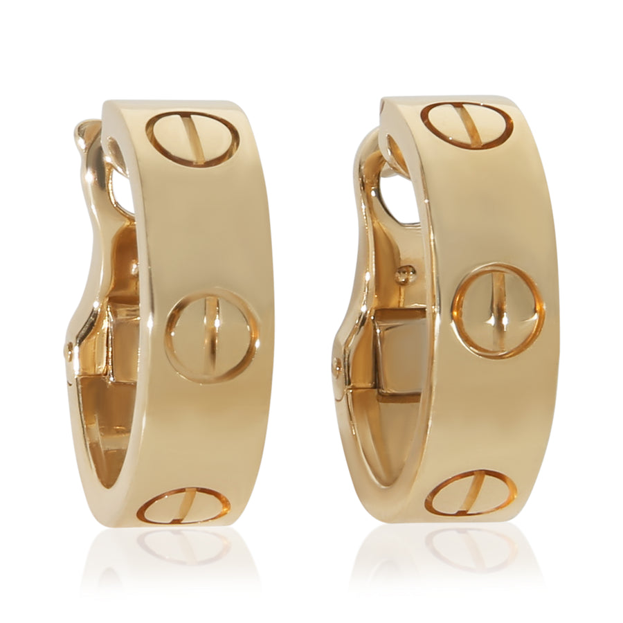 Cartier Yellow Gold Love Classic Model Hoop Earrings 18k