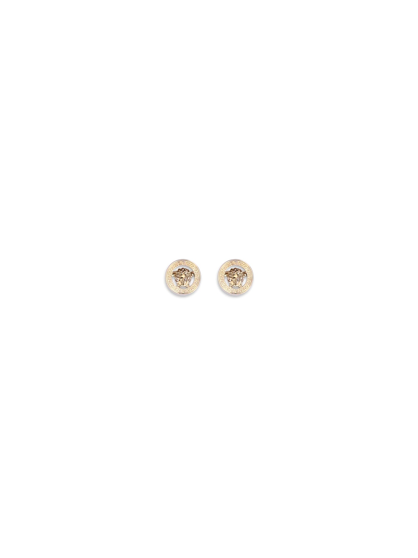 Versace Medusa Emblem Stud Earrings — Gold Metal