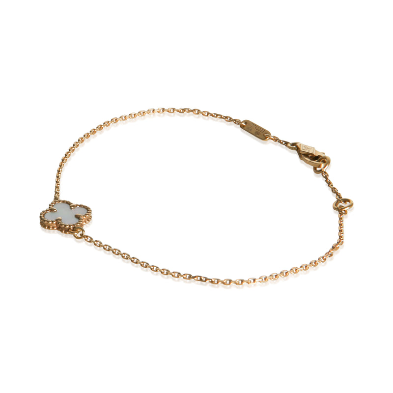 Van Cleef & Arpels Yellow Gold Mother Of Pearl Sweet Alhambra Bracelet 18k