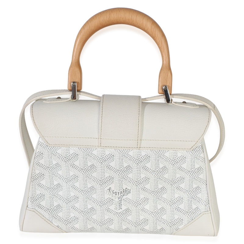 Goyard White Goyardine Canvas Saigon Souple Mini Coated Bag