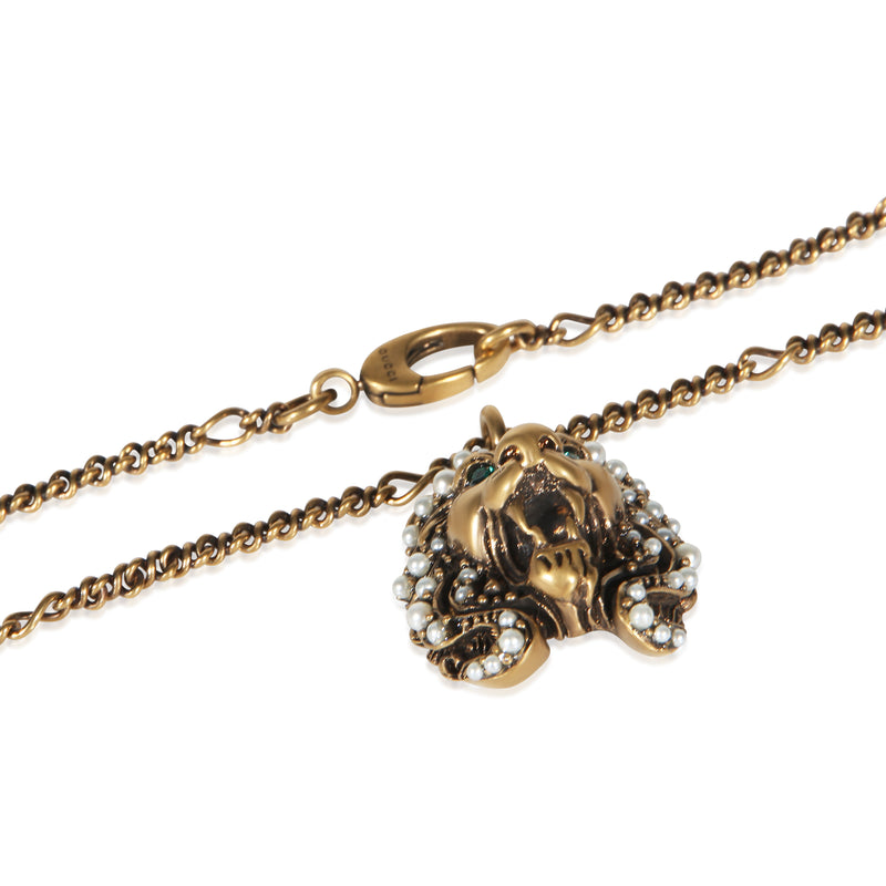 Gucci Gold-Plated Lion Head Pendant
