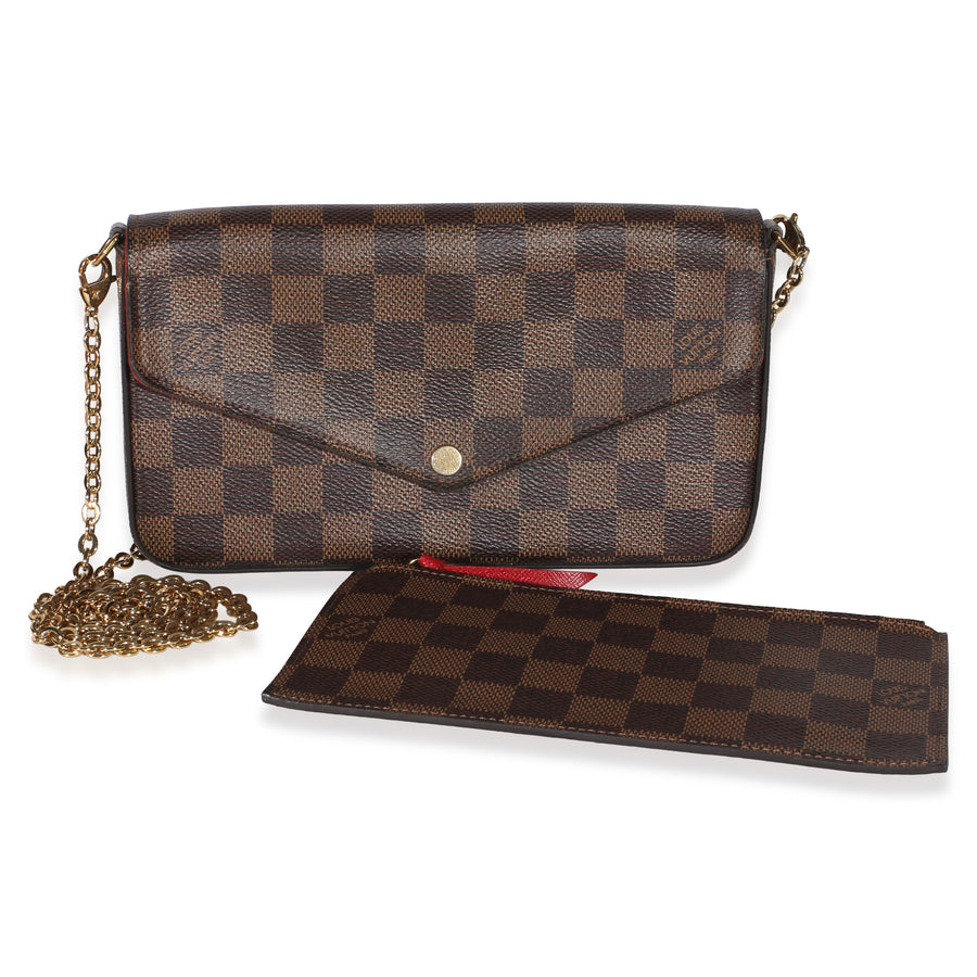 Louis Vuitton Damier Ebene Canvas Felicie Pochette Brown Coated Bag