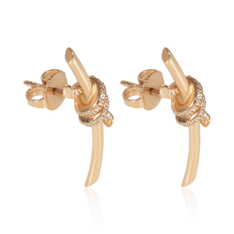Tiffany & Co. Rose Gold Diamond Knot Earrings 18k