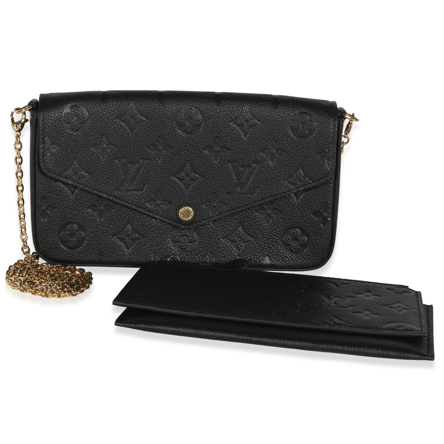 Louis Vuitton Black Monogram Empreinte Felicie Pochette Leather Bag