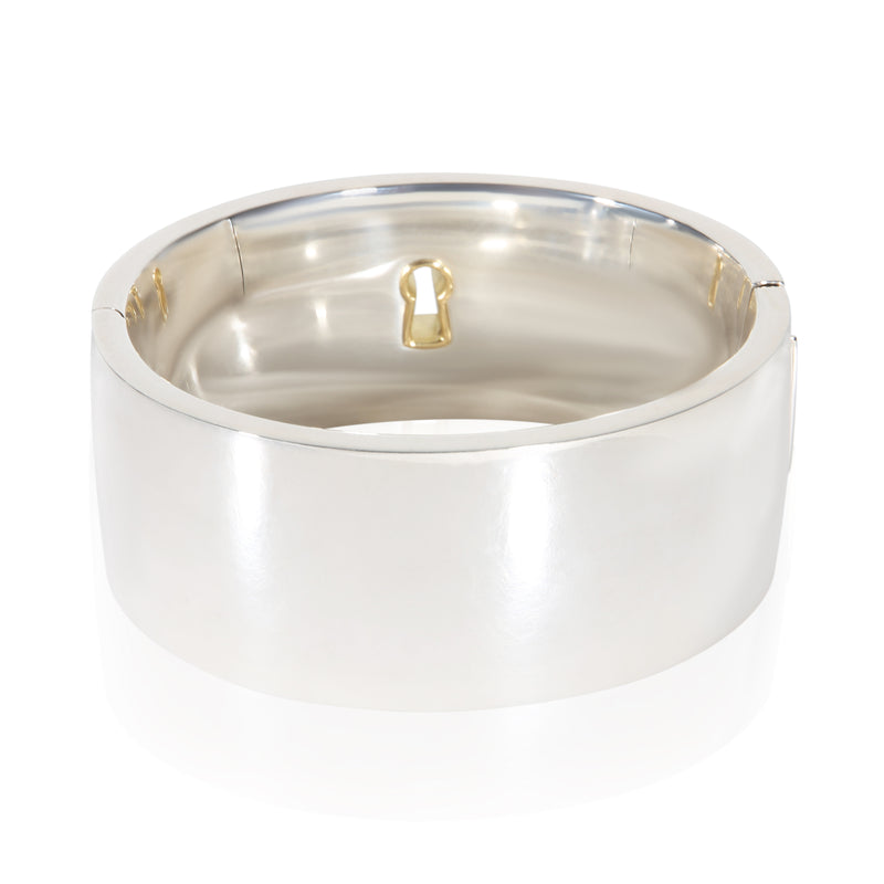 Tiffany & Co. Yellow Gold Sterling Silver Wide Lock Bracelet 18k