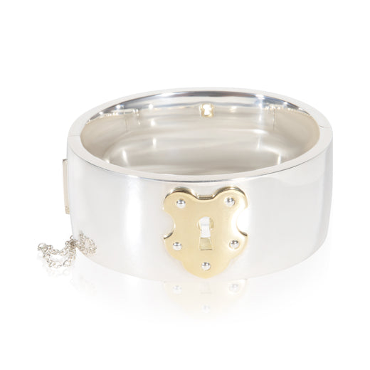 Tiffany & Co. Yellow Gold Sterling Silver Wide Lock Bracelet 18k