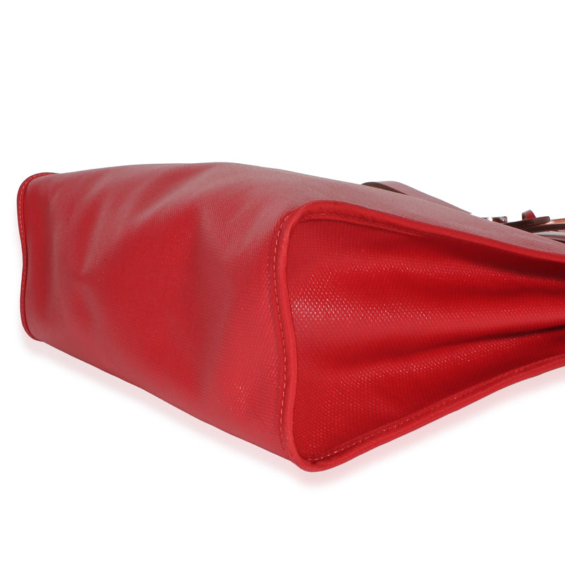 Hermès Rouge Piment Vache Hunter Berline Herbag Zip 31 Pm Phw Red Canvas; Leather Bag