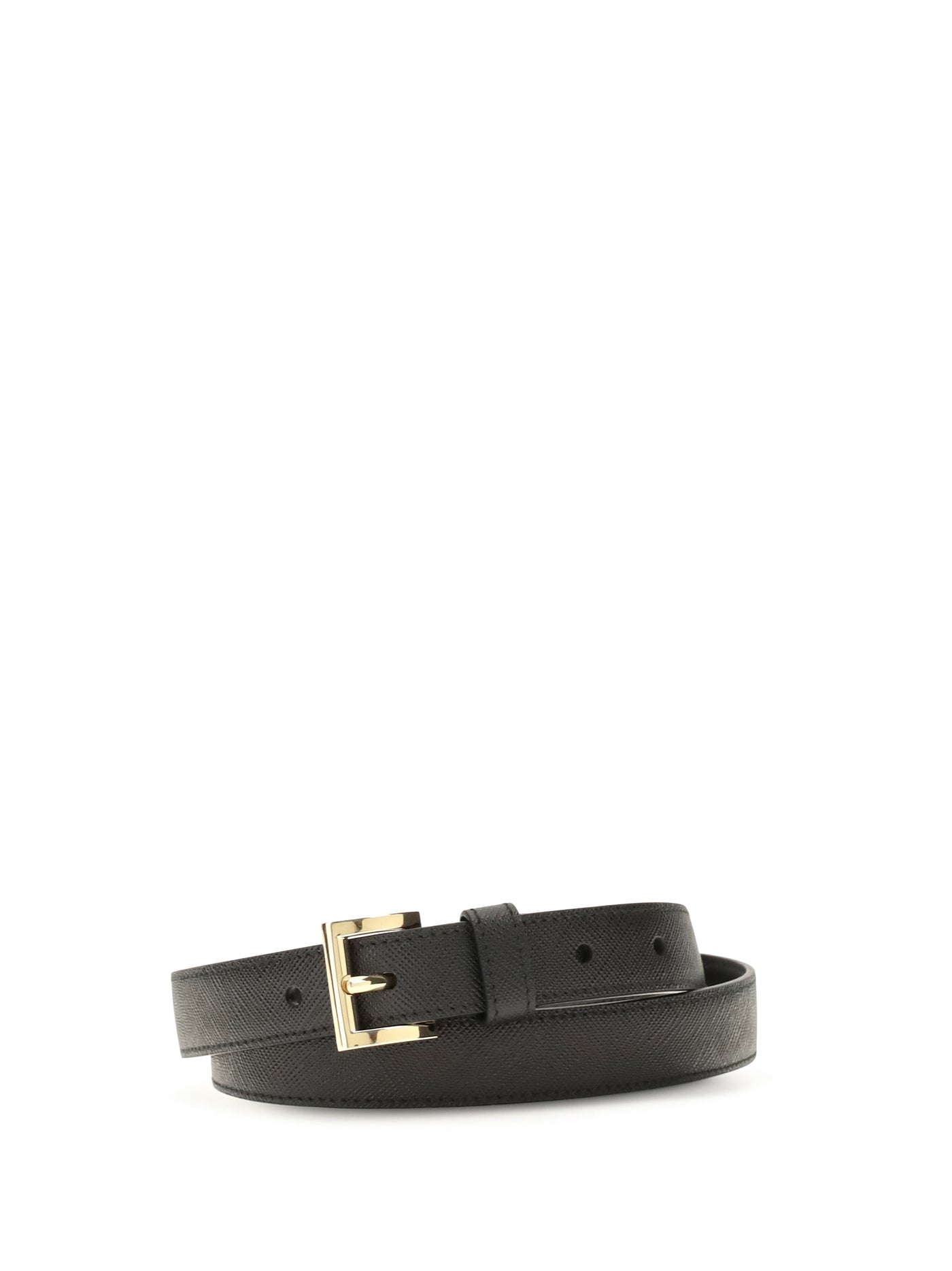 Prada Saffiano Leather Belt — Black Calf