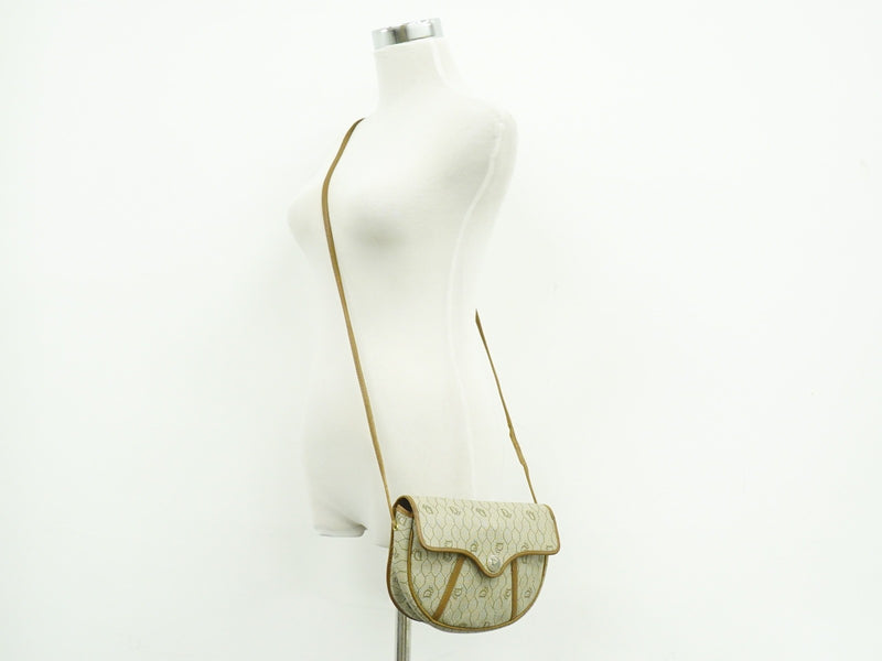 Christian Dior Vintage Honeycomb Canvas Beige Bag