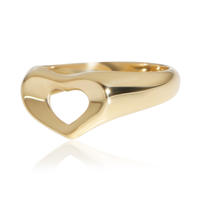 Tiffany & Co. Yellow Gold Vintage Elsa Peretti Open Heart Ring 18k