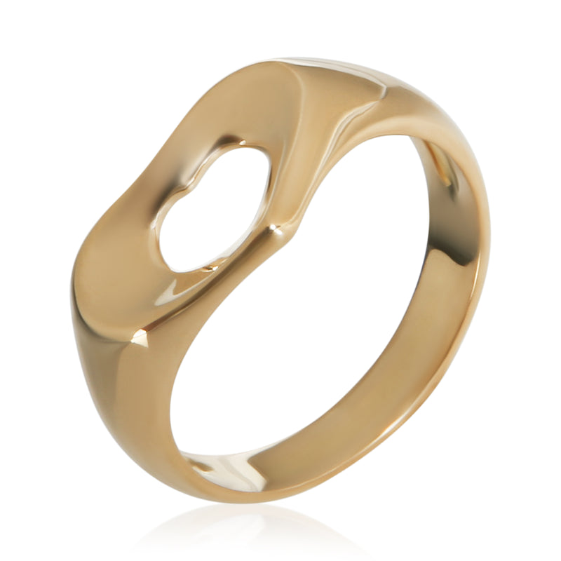 Tiffany & Co. Yellow Gold Vintage Elsa Peretti Open Heart Ring 18k