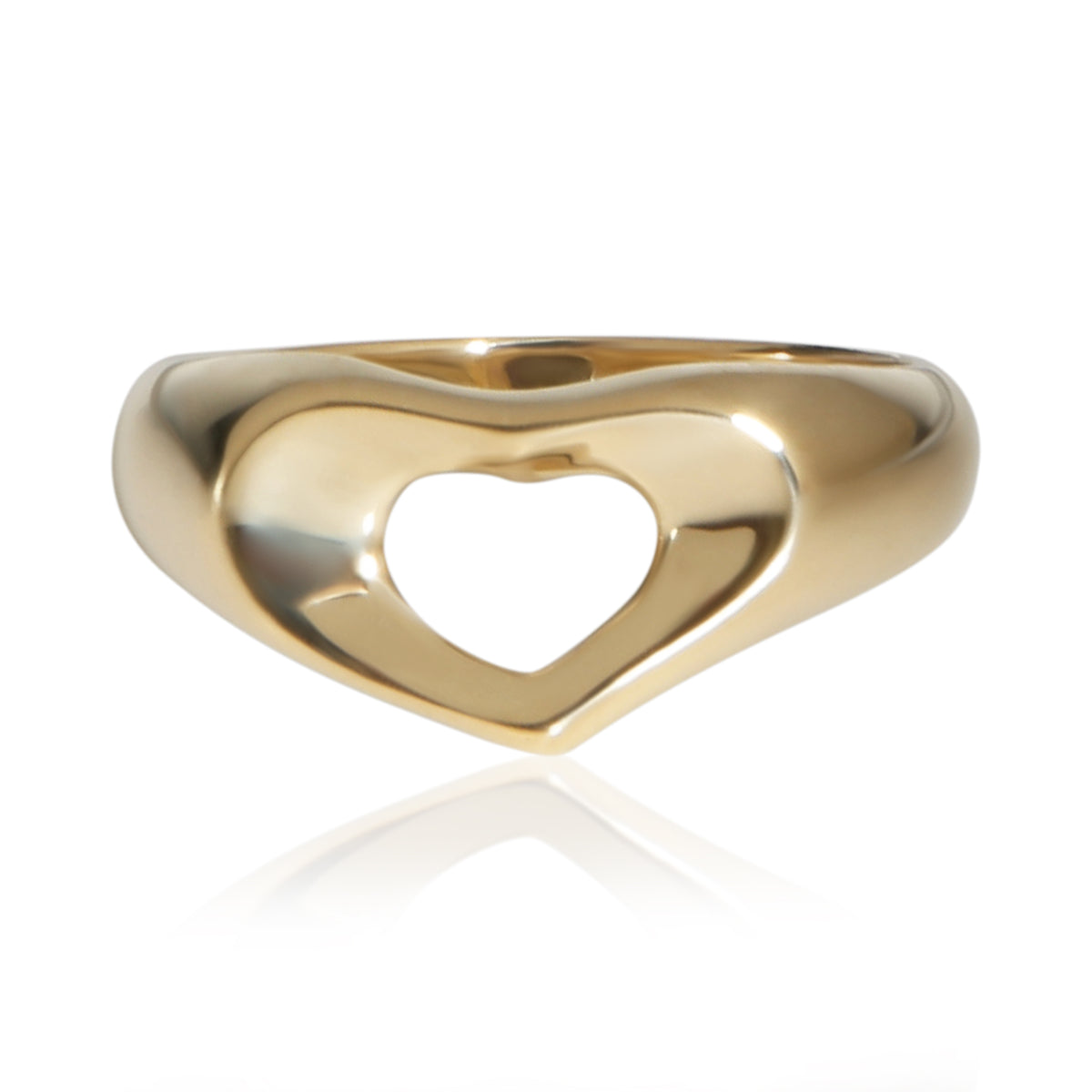 Tiffany & Co. Yellow Gold Vintage Elsa Peretti Open Heart Ring 18k