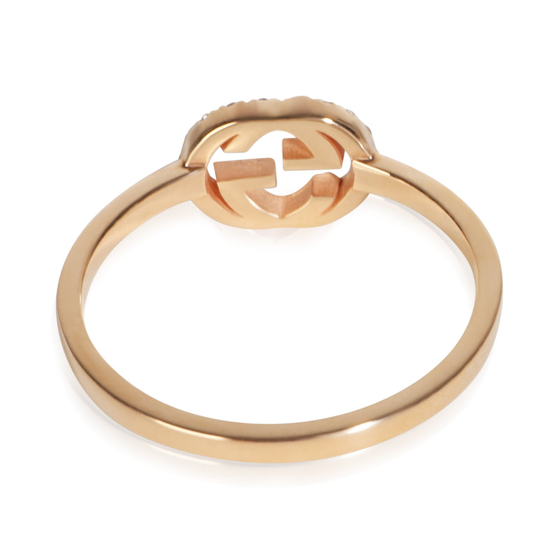 Gucci Rose Gold Diamond Interlocking G Ring 18k