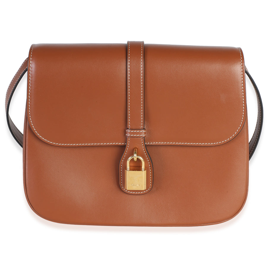 Celine Tan Smooth Calfskin Medium Tabou Flap Bag Brown Leather