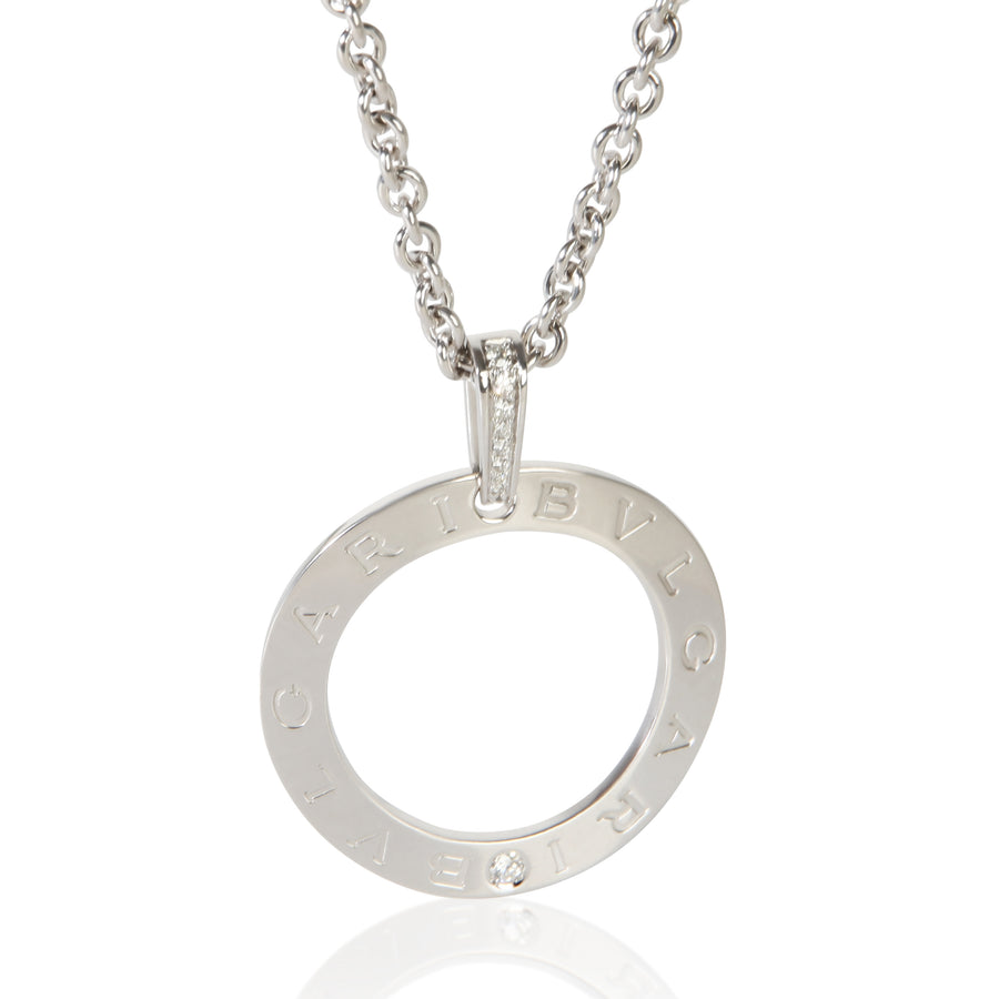 Bvlgari White Gold Diamond Circle Pendant 18k