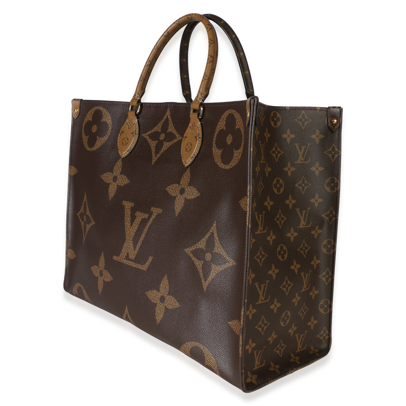 Louis Vuitton Monogram Reverse Canvas Onthego Gm Brown Bag