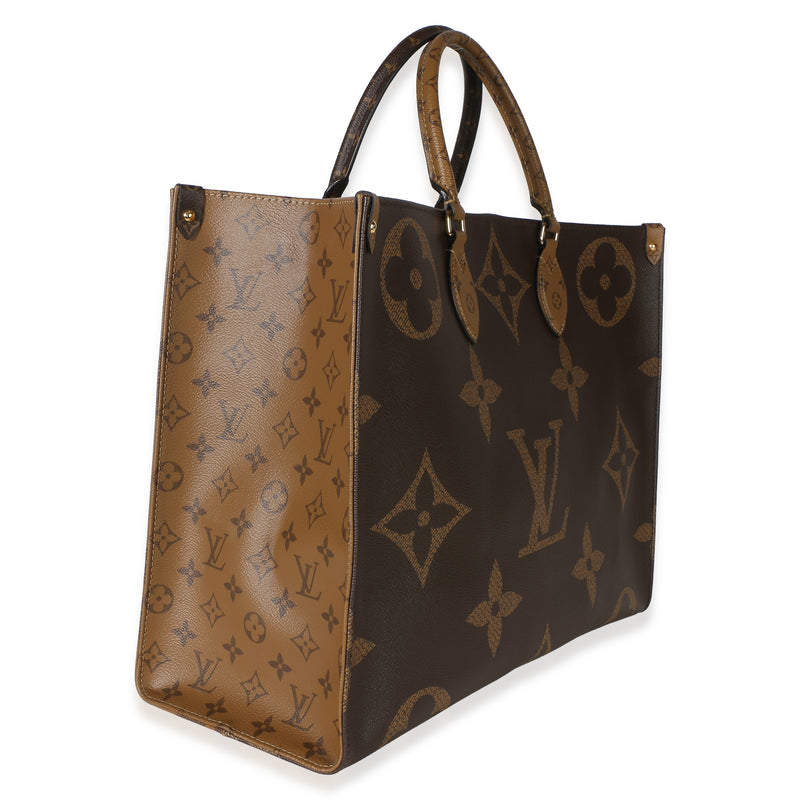 Louis Vuitton Monogram Reverse Canvas Onthego Gm Brown Bag