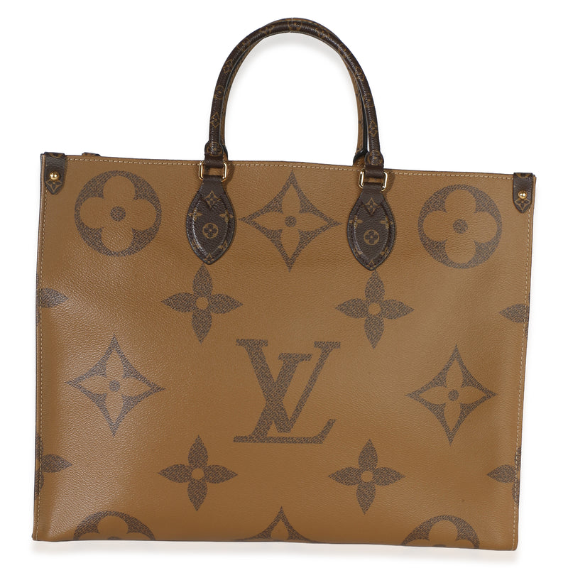 Louis Vuitton Monogram Reverse Canvas Onthego Gm Brown Bag