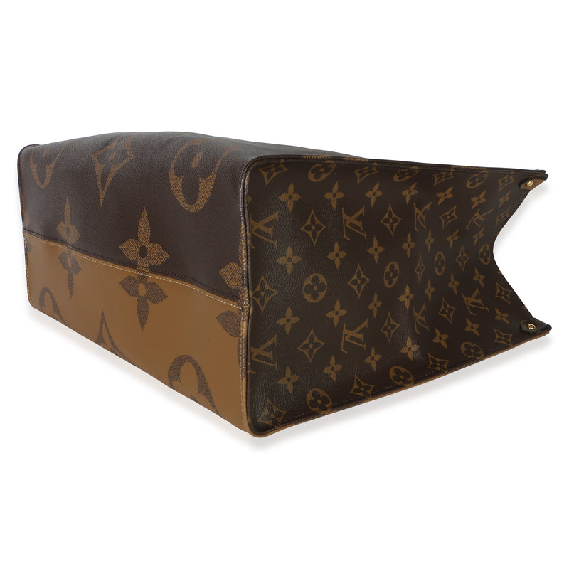 Louis Vuitton Monogram Reverse Canvas Onthego Gm Brown Bag