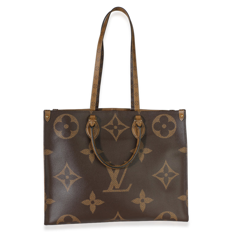 Louis Vuitton Monogram Reverse Canvas Onthego Gm Brown Bag