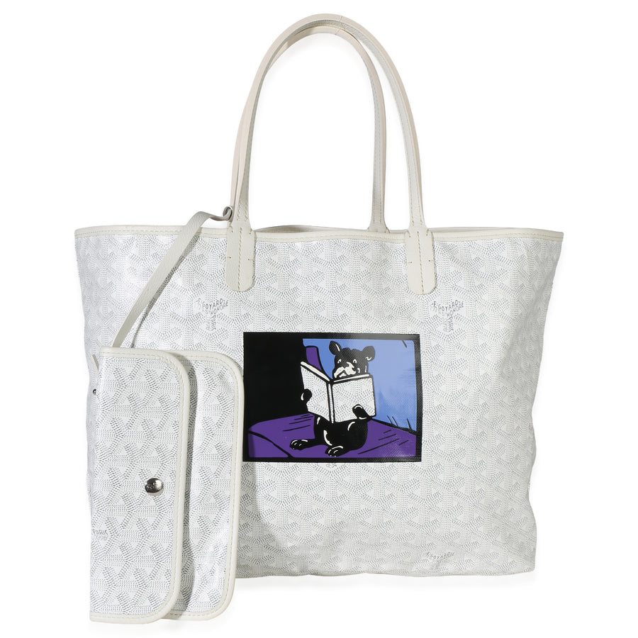 Goyard White Goyardine Canvas Bulldog Saint Louis Pm Bag